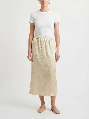 Baserange Silk-Blend Midi Skirt Silk Size M chic minimalist luxury office boho